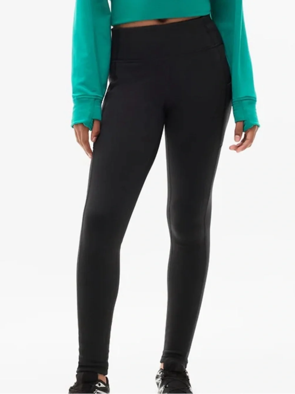 NEW Athleta Girl Altitude Edge Stash Tight (Fleece Lined) in Black